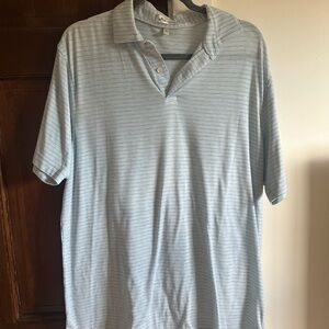 Peter Millar Blue Polo Shirt with Breathable Fabric